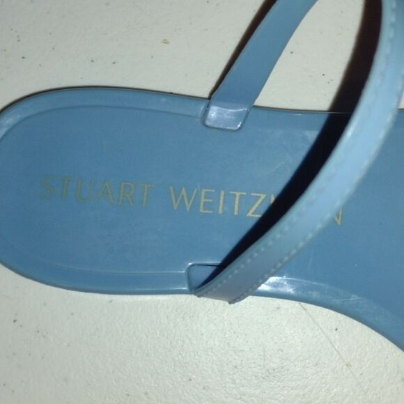 STUART Weitzman Blue Rubber Sandals size 7 - Picture 5 of 12